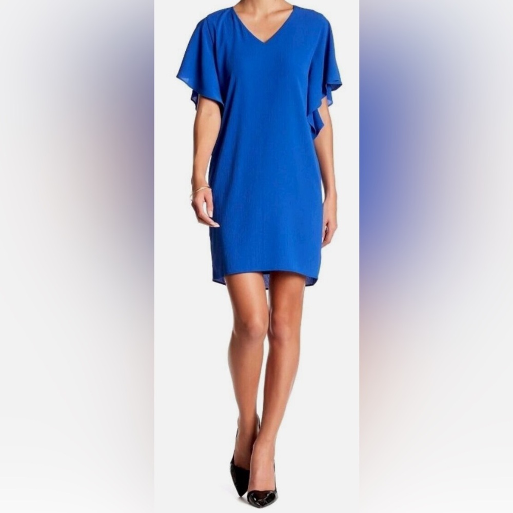 Eliza J size 2 blue flutter sleeve mini dress